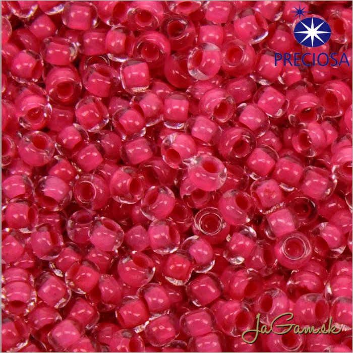 Rokajl Preciosa 10/0 Priehľadná s ružovým prieťahom č.08A77-25g (PR10054)